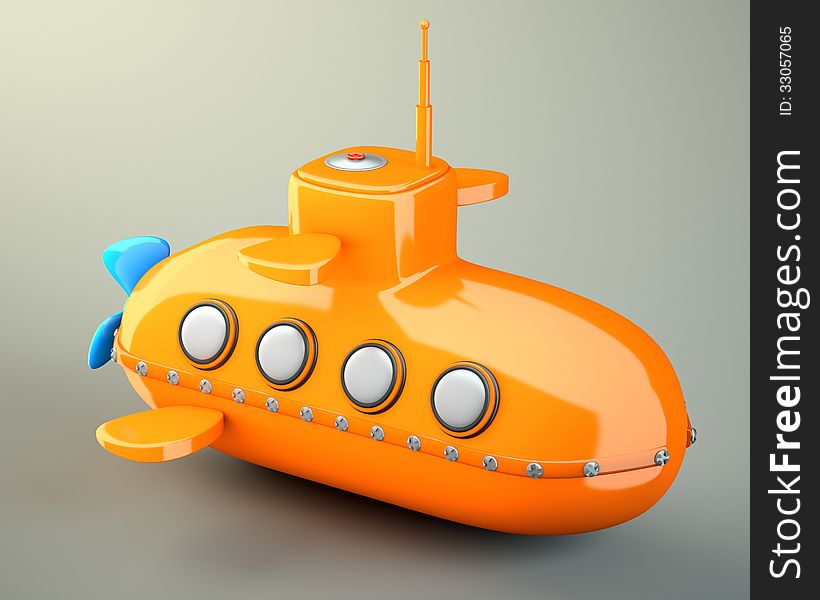 Cartoon-styled submarine