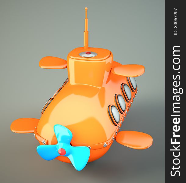 Cartoon-styled Submarine