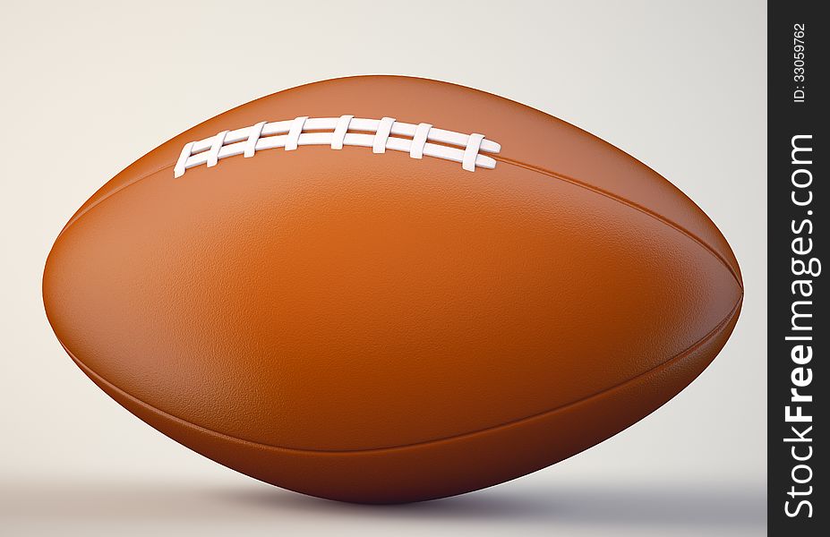 American football ball. 3d illustration