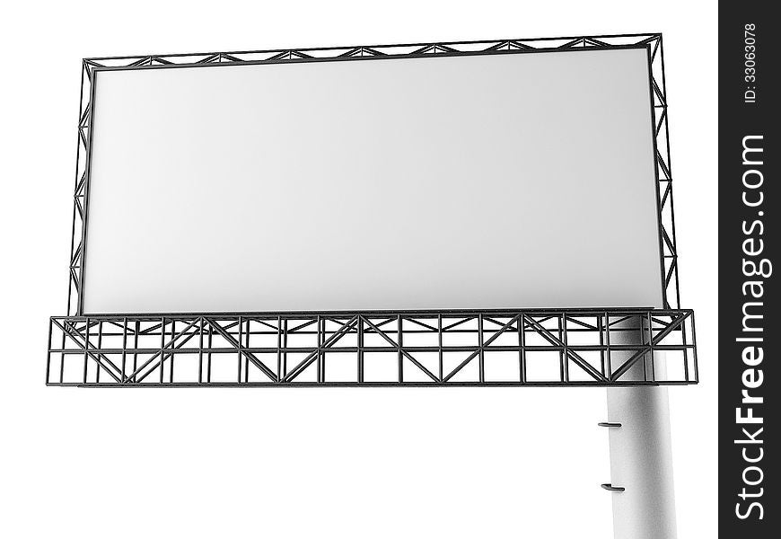 Blank billboard for advertising in 3d