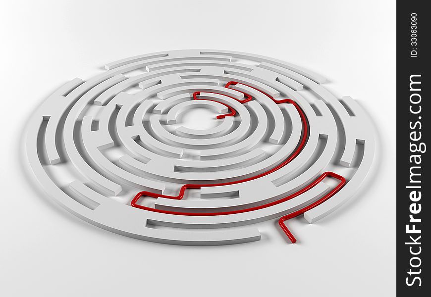 Grey labyrinth on the white background