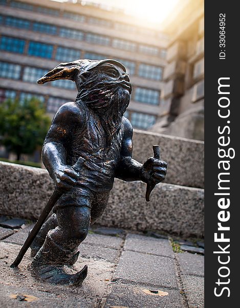 Symbol of Wroclaw, brass dwarf. There are more than 230 in the city and still they come!. Symbol of Wroclaw, brass dwarf. There are more than 230 in the city and still they come!