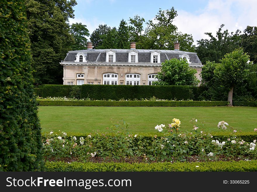 A building in a park in Antwerp, Belgium.