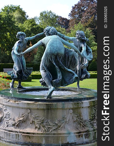Sculpture of three dancing women in Antwerp. Sculpture of three dancing women in Antwerp.