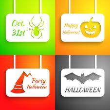 Pumpkin, Bat, Hat And Spider Paper Applique Royalty Free Stock Photo Pumpkin, Bat, Hat And Spider Paper Applique Royalty Free Stock Photo