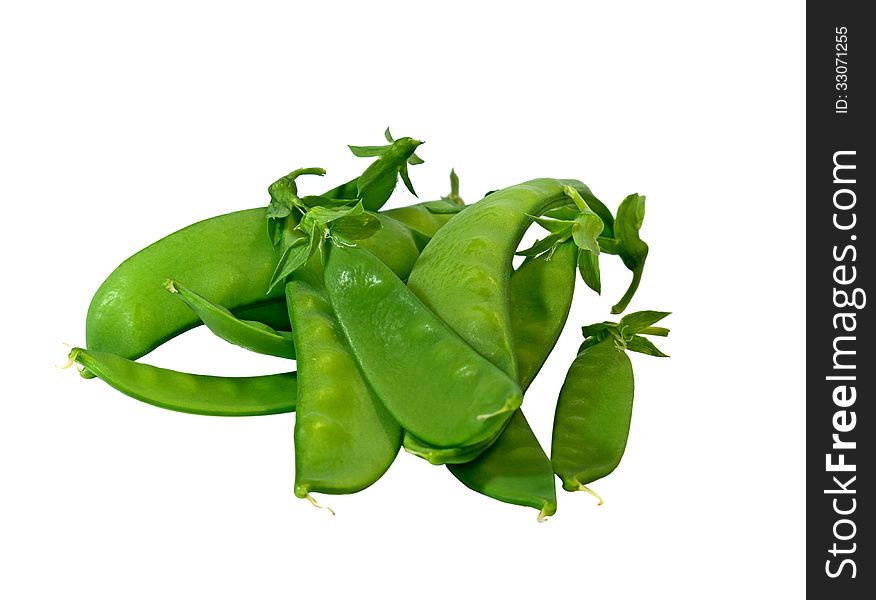 Snow peas isolated on white