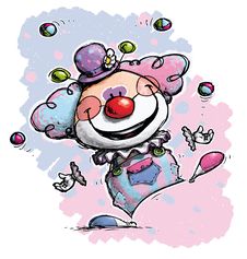 Clown Juggling - Baby Colors Royalty Free Stock Photo