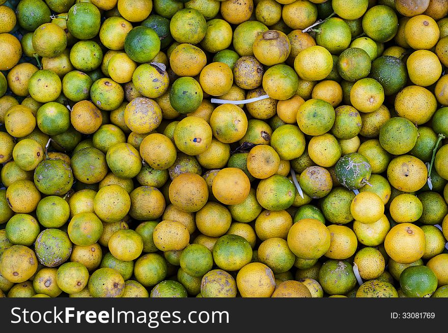 Green and yellow limes from Phu Quoc island, Vietnam