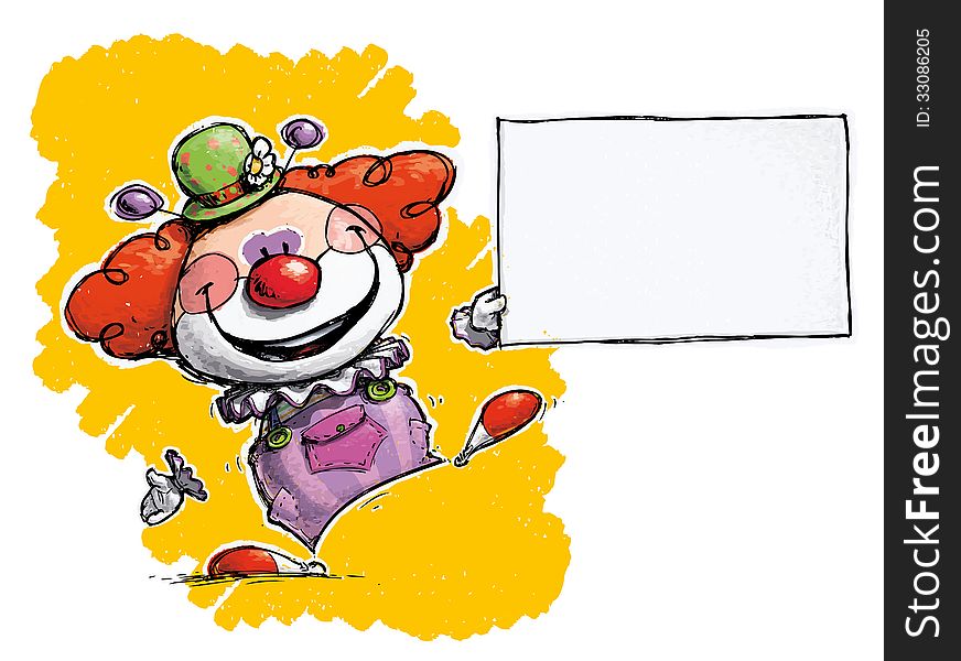 Clown Holding Business Card