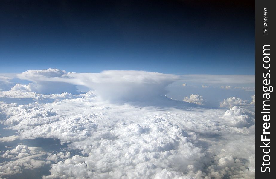 View from a plane thunderheads. View from a plane thunderheads