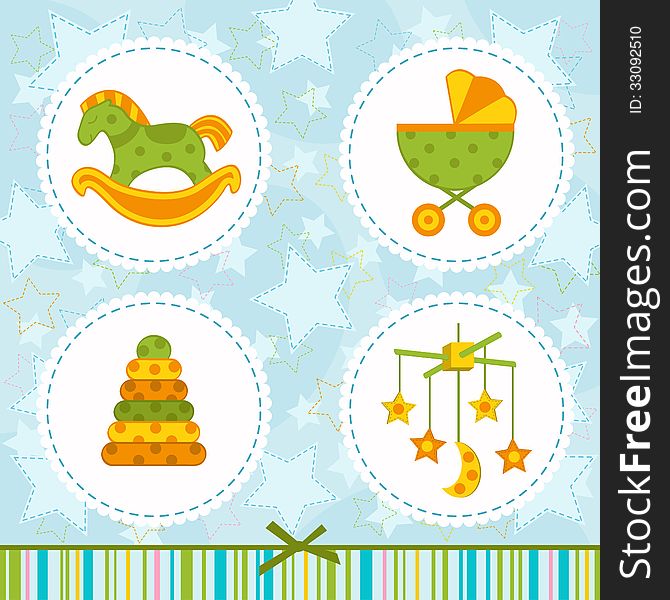 Set icon baby - vector illustration