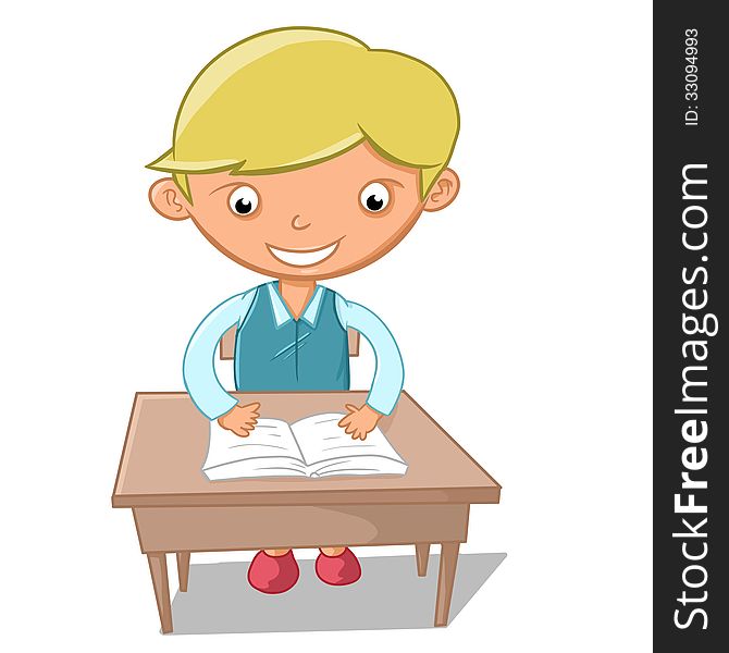 Illustration of a child who is learning. Illustration of a child who is learning