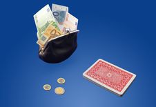 Playing Cards And Money Royalty Free Stock Photos