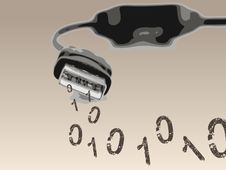 USB Cable With Binary Numbers Stock Photography