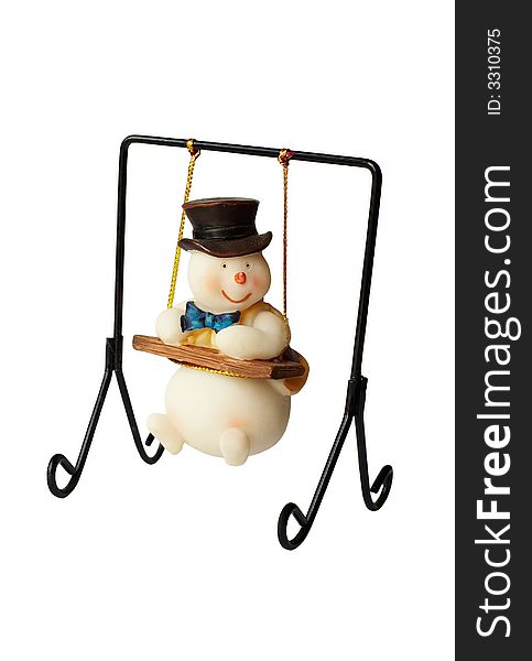 Snowman isolated with clipping path