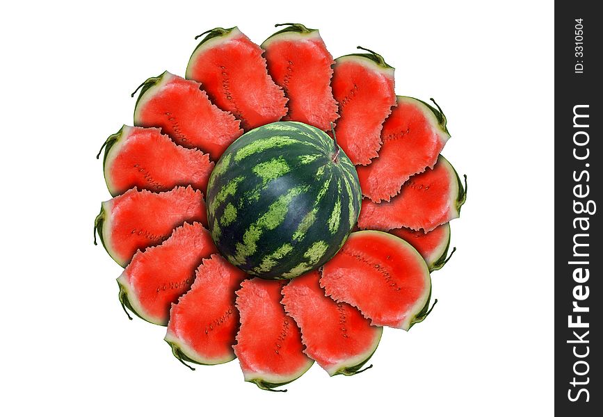 Watermelon flower isolated on white background. Watermelon flower isolated on white background