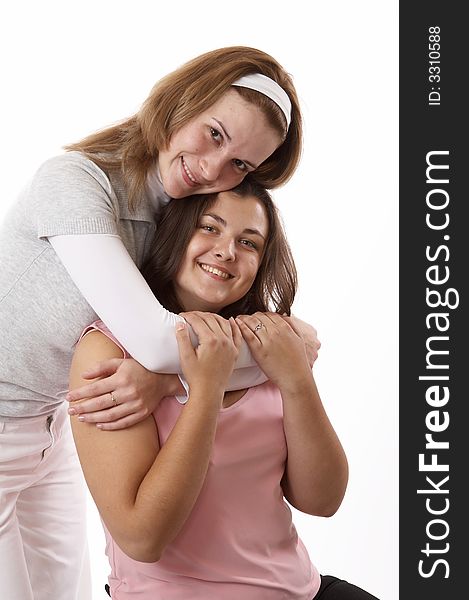 Two Female Friens Hugging
