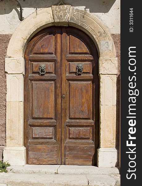 Portal of Middle Ages italian village: Marano. Portal of Middle Ages italian village: Marano