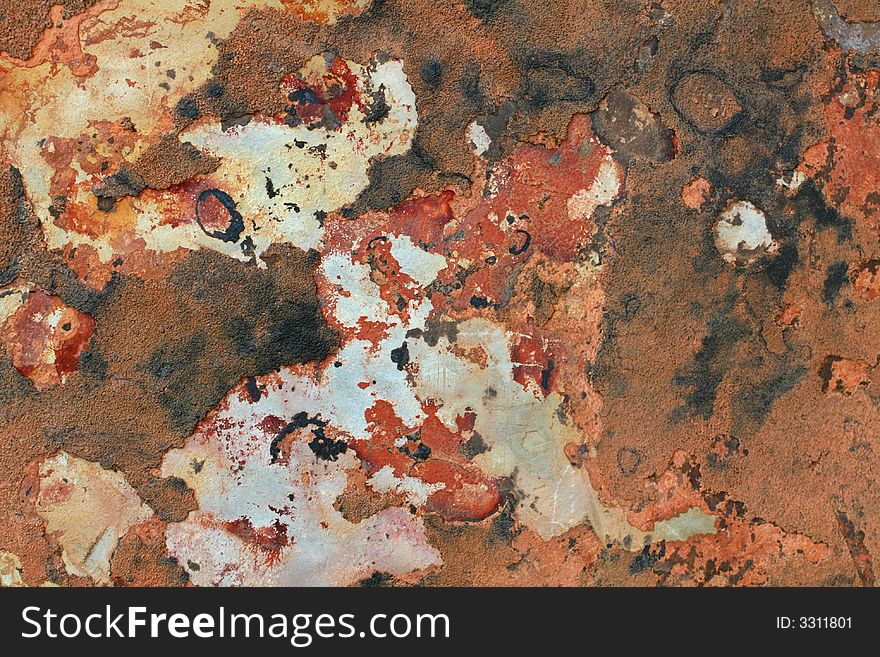 Rusty, Weathered Aged Wall Background. Rusty, Weathered Aged Wall Background.