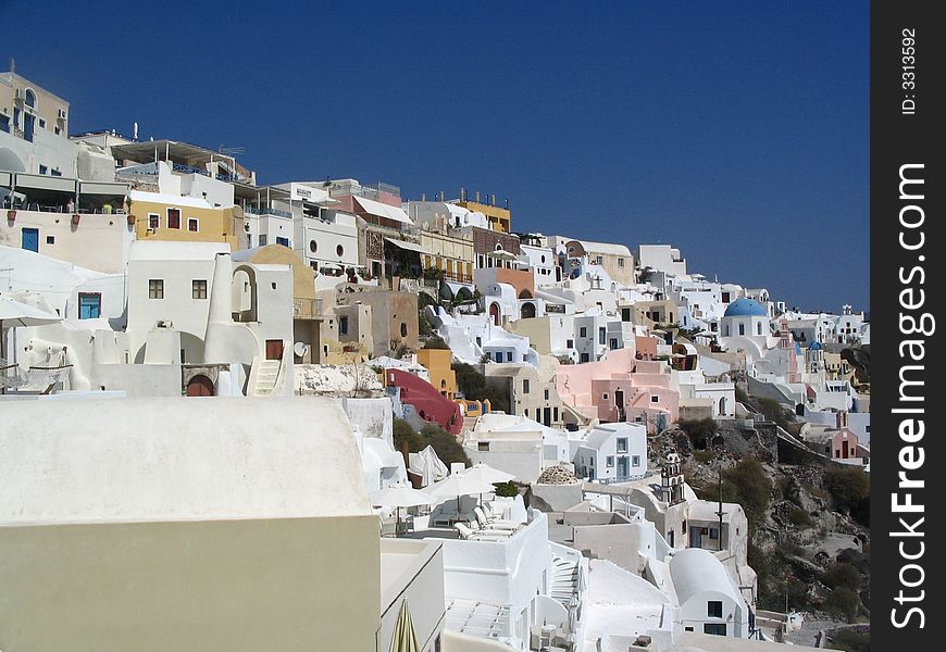 The old town in Santorini