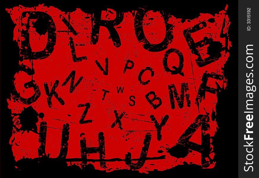 Letter Grunge Background with letters falling into the center. Letter Grunge Background with letters falling into the center