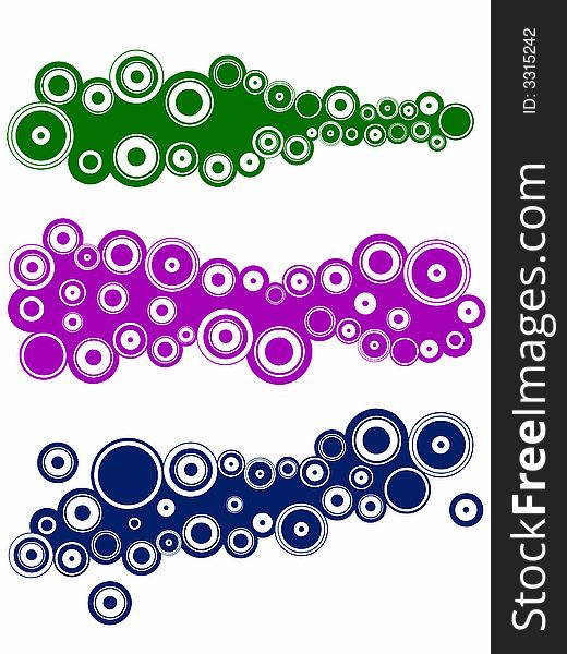 3 Landscape elements - Circles (Transparent background. On separate layers and grouped for easy use and coloring)