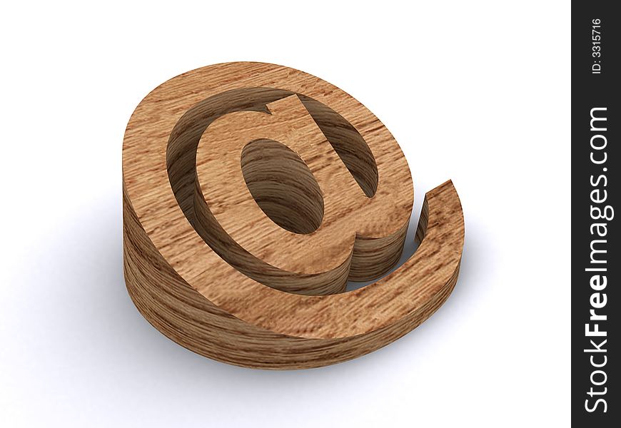 A high wooden textured object written @. A high wooden textured object written @.