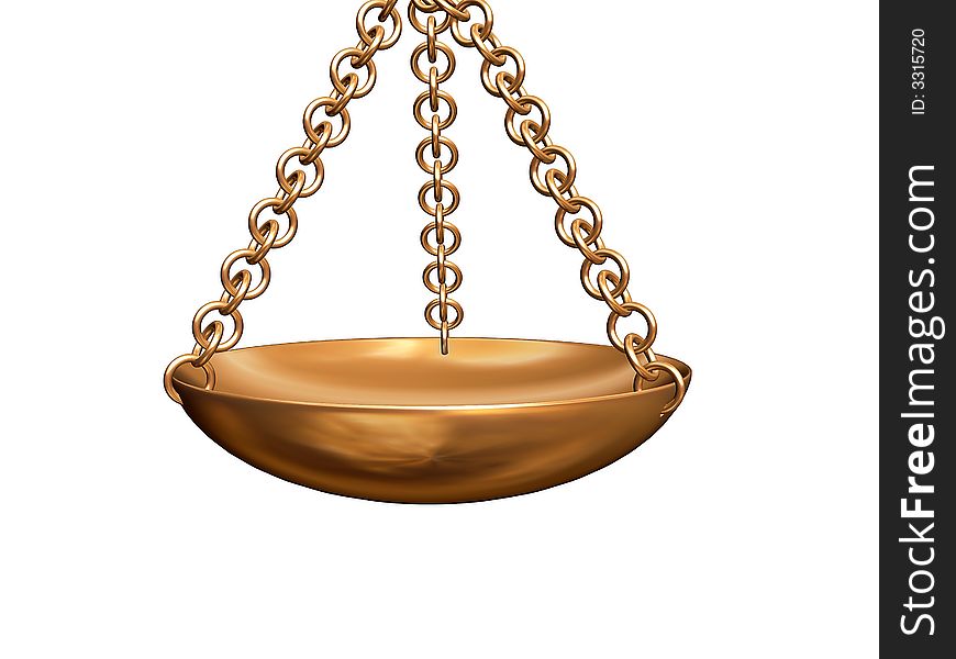 A golden measuring device with 3 golden chain. A golden measuring device with 3 golden chain