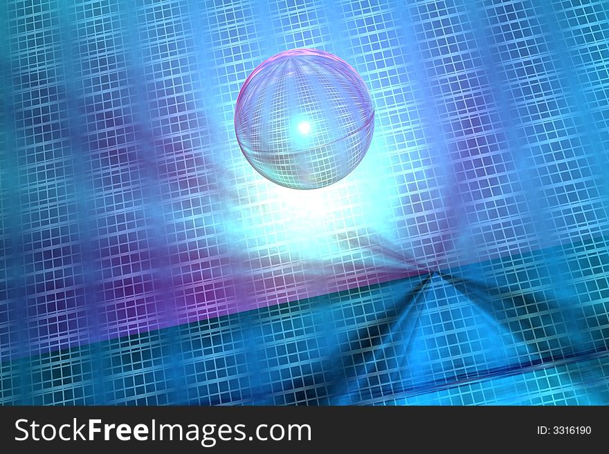 3d render illustration of blue abstract techno background with bubble. 3d render illustration of blue abstract techno background with bubble