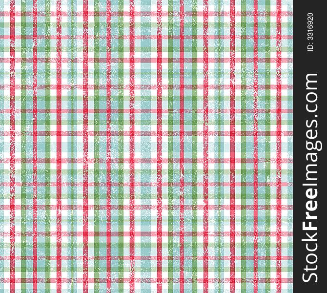 Distressed red, blue and green plaid background. Distressed red, blue and green plaid background