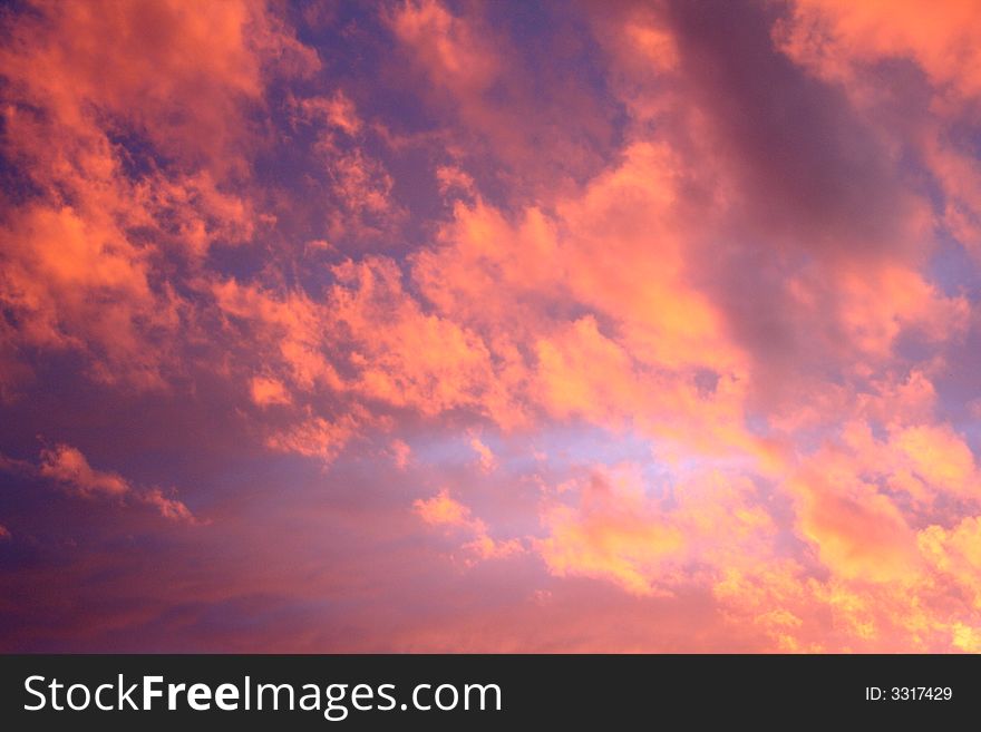 The clouds of sunset sky