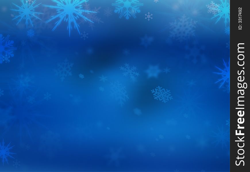 Winter background of many snowflakes