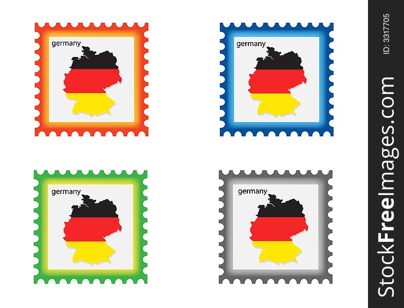 Illustration of stamp with Germany map