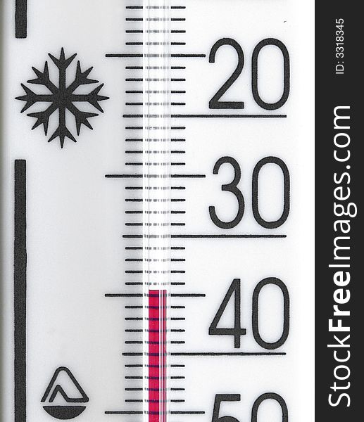 Thermometer on a white background