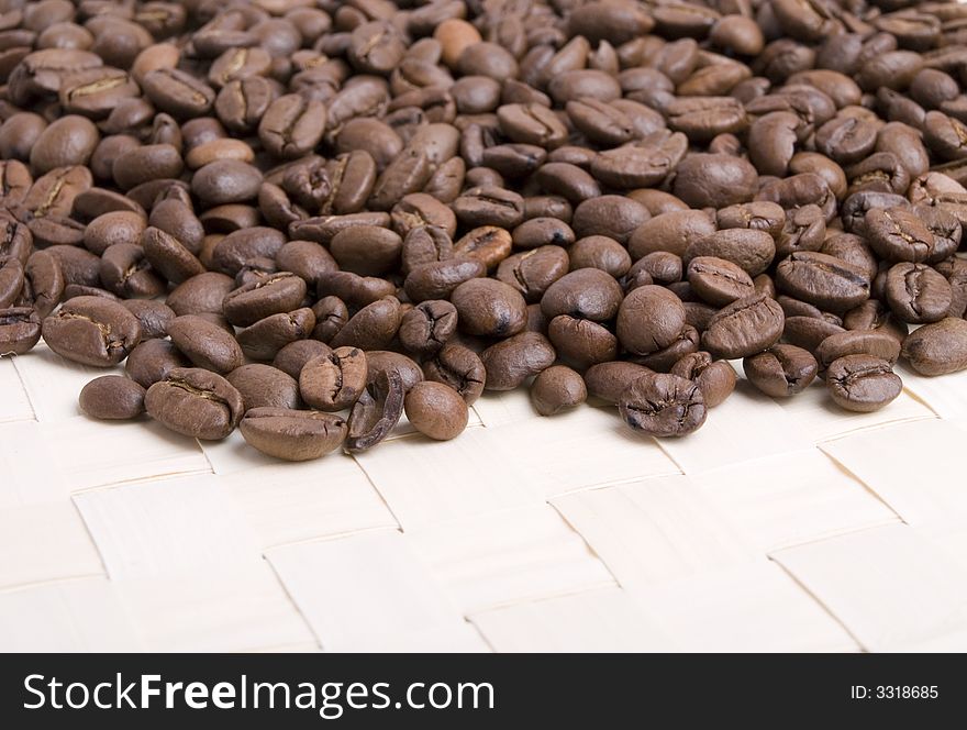 Perfect coffee beans on a white background