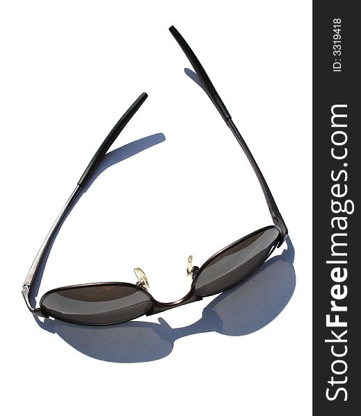 Black sunglasses isolated on white. Black sunglasses isolated on white.