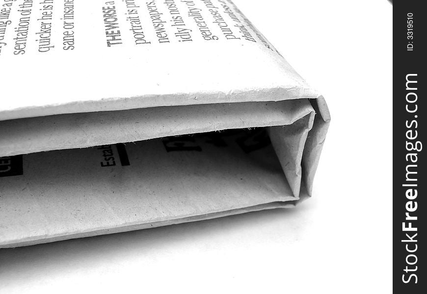 Newspaper isolated on a white background.