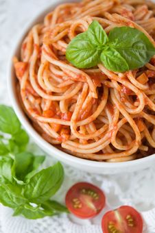 Pasta With Tomato Sauce Royalty Free Stock Image Pasta With Tomato Sauce Royalty Free Stock Image