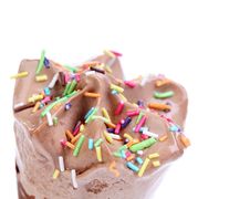 Chocolate Ice Cream Cone. Sprinkles. Stock Image