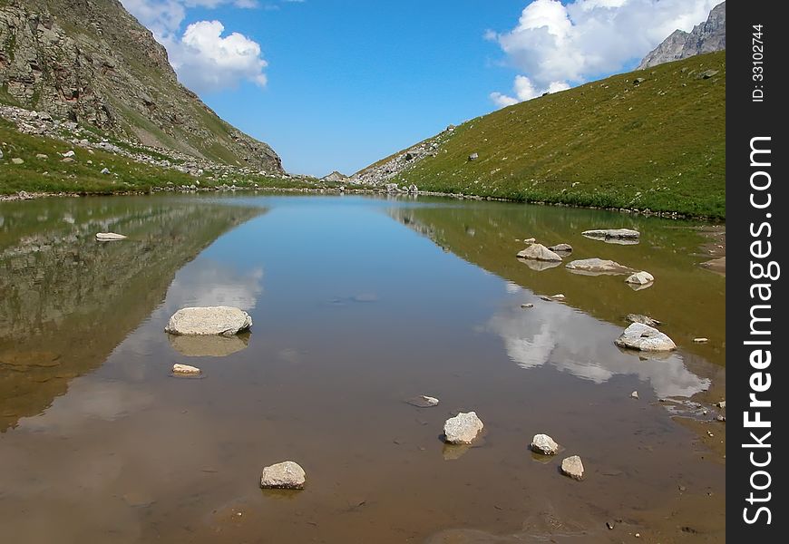 Glacial lake in the Caucasus. Glacial lake in the Caucasus