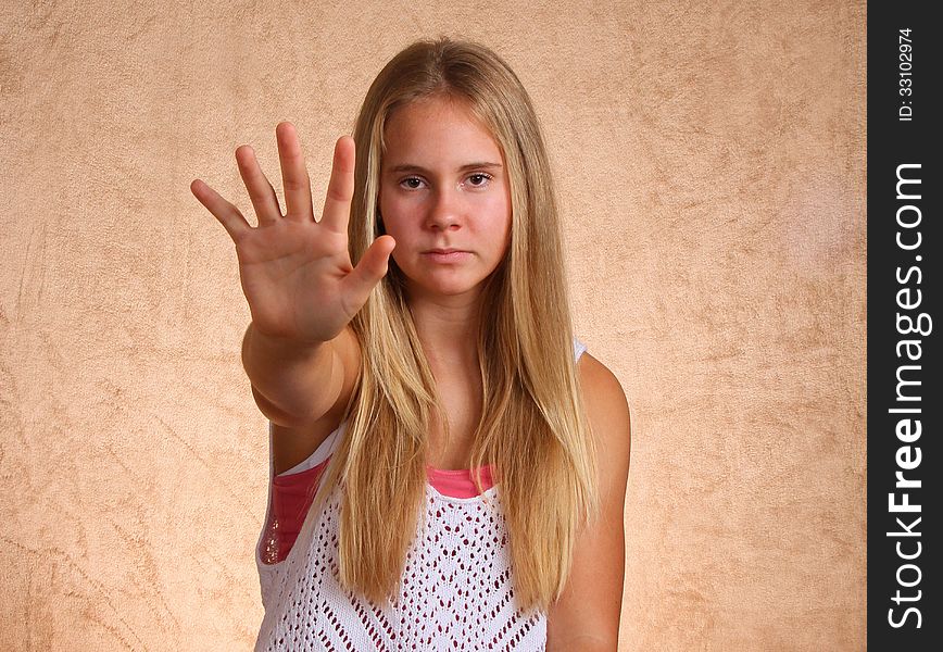 Young Girl And Hand