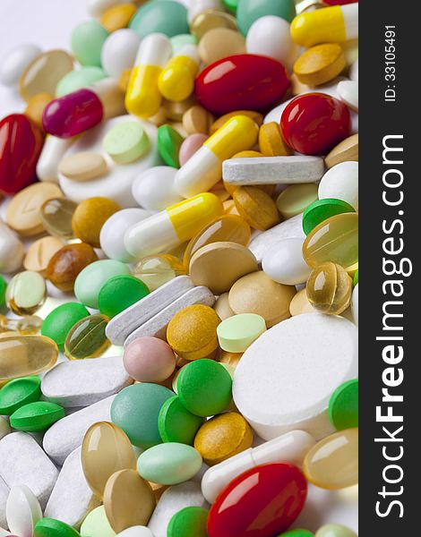 Background from many colorful medicines