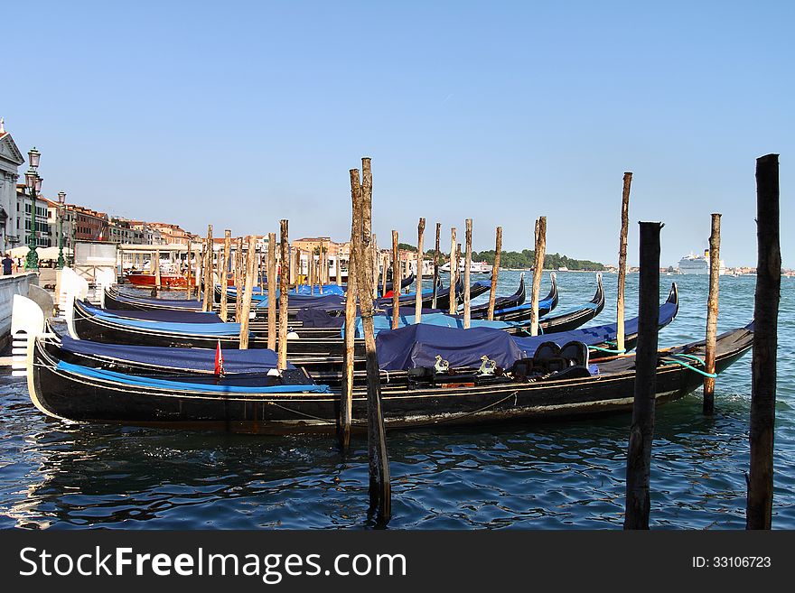 Venetian gondola on Grand canal