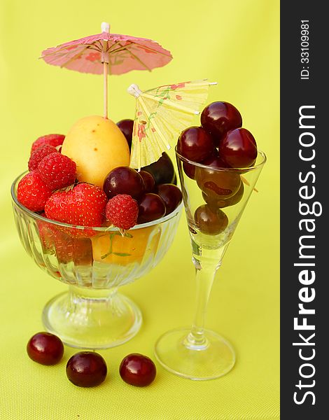 Cherry, Strawberry, Plum, Apricot  Together In A Glass.