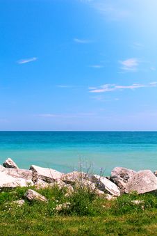 Summer View Of Calm Sea Stock Photos Summer View Of Calm Sea Stock Photos
