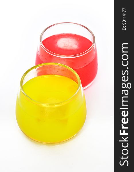 Sweet and fresh fruit juice in glass