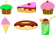 Cake, Donut And Ice Cream Stock Images Cake, Donut And Ice Cream Stock Images
