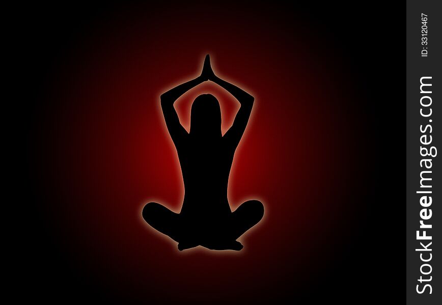 Human body figure in dark and lights with Yoga pose. Human body figure in dark and lights with Yoga pose