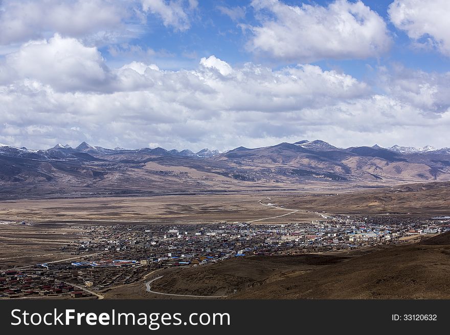 The litang county in Tibet