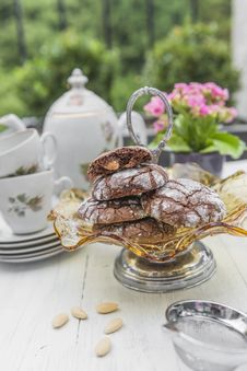Chocolate And Almond Cookies Royalty Free Stock Photo Chocolate And Almond Cookies Royalty Free Stock Photo